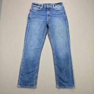 Silver Jeans Co Avery Capri Blue Wash Distressed‎ Denim Jeans W29 L23.5